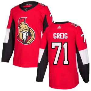 Ridly Greig Men's Adidas Ottawa Senators Authentic Red Home Jersey
