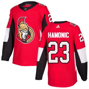 Travis Hamonic Men's Adidas Ottawa Senators Authentic Red Home Jersey
