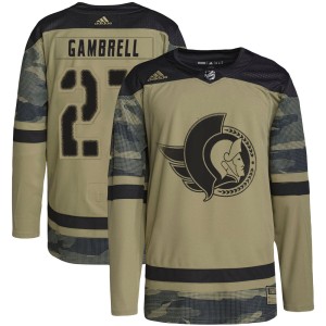 Dylan Gambrell Men's Adidas Ottawa Senators Authentic Camo Military Appreciation Practice Jersey