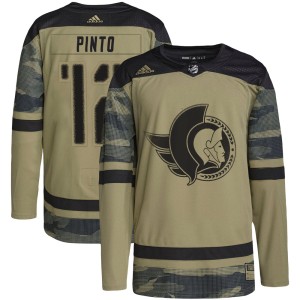 Shane Pinto Men's Adidas Ottawa Senators Authentic Camo Military Appreciation Practice Jersey