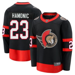 Travis Hamonic Youth Fanatics Branded Ottawa Senators Premier Black Breakaway 2020/21 Home Jersey