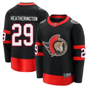Dillon Heatherington Youth Fanatics Branded Ottawa Senators Premier Black Breakaway 2020/21 Home Jersey