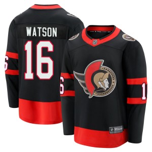 Austin Watson Youth Fanatics Branded Ottawa Senators Premier Black Breakaway 2020/21 Home Jersey
