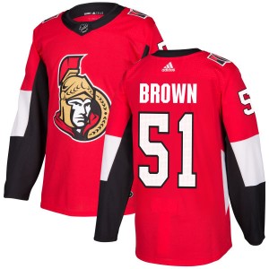 Logan Brown Men's Adidas Ottawa Senators Authentic Red Jersey