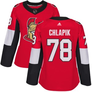 Filip Chlapik Women's Adidas Ottawa Senators Authentic Red Home Jersey