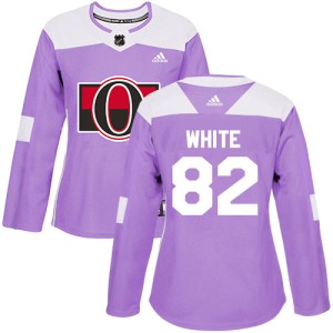 Colin White Women's Adidas Ottawa Senators Authentic Purple Fights Cancer Practice Jersey