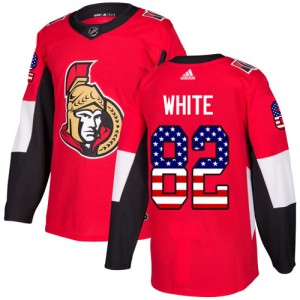Colin White Men's Adidas Ottawa Senators Authentic White Red USA Flag Fashion Jersey