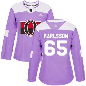 Erik Karlsson Women's Adidas Ottawa Senators Authentic Purple Fights Cancer Practice Jersey