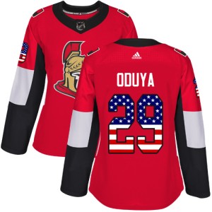 Johnny Oduya Women's Adidas Ottawa Senators Authentic Red USA Flag Fashion Jersey