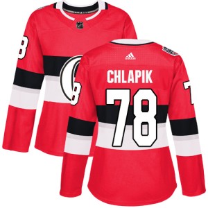 Filip Chlapik Women's Adidas Ottawa Senators Authentic Red 2017 100 Classic Jersey