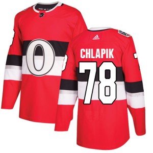 Filip Chlapik Youth Adidas Ottawa Senators Authentic Red 2017 100 Classic Jersey