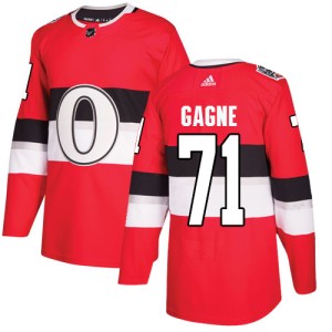 Gabriel Gagne Youth Adidas Ottawa Senators Authentic Red 2017 100 Classic Jersey