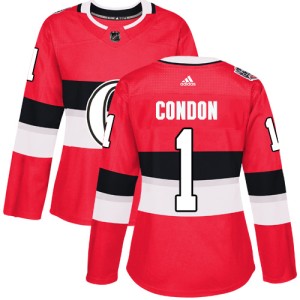 Mike Condon Women's Adidas Ottawa Senators Authentic Red 2017 100 Classic Jersey