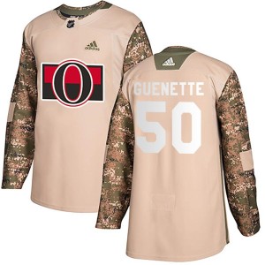 Maxence Guenette Men's Adidas Ottawa Senators Authentic Camo Veterans Day Practice Jersey