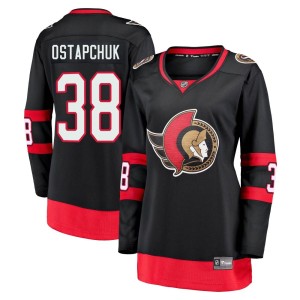 Zack Ostapchuk Women's Fanatics Branded Ottawa Senators Premier Black Breakaway 2020/21 Home Jersey