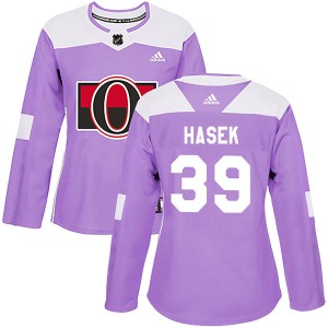 Dominik Hasek Women's Adidas Ottawa Senators Authentic Purple Fights Cancer Practice Jersey