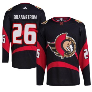Erik Brannstrom Youth Adidas Ottawa Senators Authentic Black Reverse Retro 2.0 Jersey