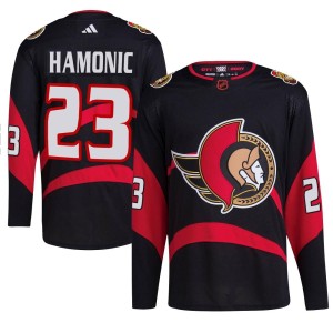 Travis Hamonic Youth Adidas Ottawa Senators Authentic Black Reverse Retro 2.0 Jersey