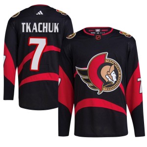 Brady Tkachuk Youth Adidas Ottawa Senators Authentic Black Reverse Retro 2.0 Jersey