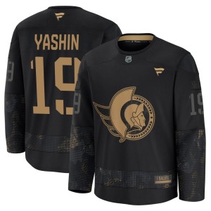 Alexei Yashin Youth Fanatics Ottawa Senators Premium Black 2024 Military Appreciation Practice Jersey