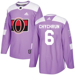 Jakob Chychrun Men's Adidas Ottawa Senators Authentic Purple Fights Cancer Practice Jersey