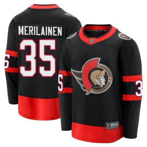 Leevi Merilainen Men's Fanatics Branded Ottawa Senators Premier Black Breakaway 2020/21 Home Jersey