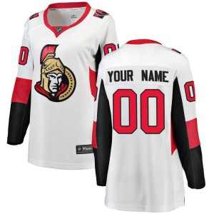Custom Women's Fanatics Branded Ottawa Senators Breakaway White Custom Away Jersey