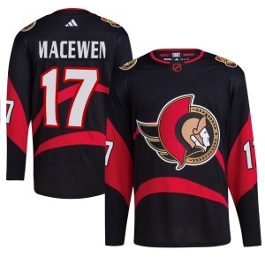 Zack MacEwen Men's Adidas Ottawa Senators Authentic Black Reverse Retro 2.0 Jersey