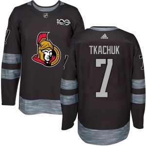 Brady Tkachuk Youth Ottawa Senators Authentic Black 1917-2017 100th Anniversary Jersey