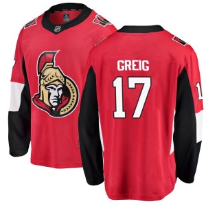 Ridly Greig Men's Fanatics Branded Ottawa Senators Breakaway Red Home Jersey