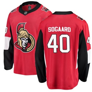 Mads Sogaard Men's Fanatics Branded Ottawa Senators Breakaway Red Home Jersey
