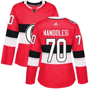 Kevin Mandolese Women's Adidas Ottawa Senators Authentic Red 2017 100 Classic Jersey