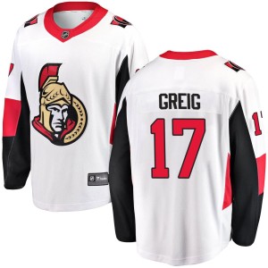 Ridly Greig Men's Fanatics Branded Ottawa Senators Breakaway White Away Jersey