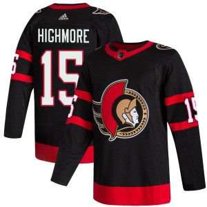Matthew Highmore Men's Adidas Ottawa Senators Authentic Black 2020/21 Home Jersey