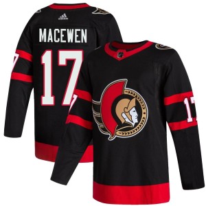 Zack MacEwen Men's Adidas Ottawa Senators Authentic Black 2020/21 Home Jersey