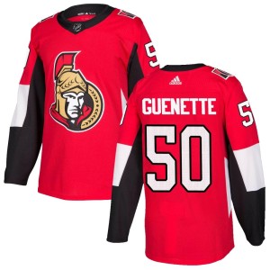 Maxence Guenette Men's Adidas Ottawa Senators Authentic Red Home Jersey