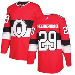Dillon Heatherington Youth Adidas Ottawa Senators Authentic Red 2017 100 Classic Jersey