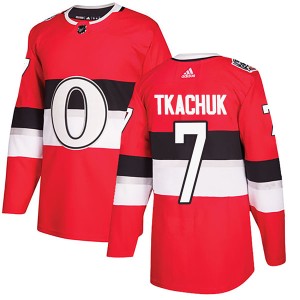 Brady Tkachuk Youth Adidas Ottawa Senators Authentic Red 2017 100 Classic Jersey