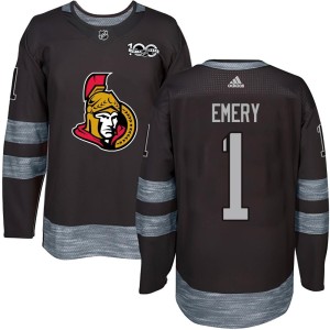 Ray Emery Men's Ottawa Senators Authentic Black 1917-2017 100th Anniversary Jersey